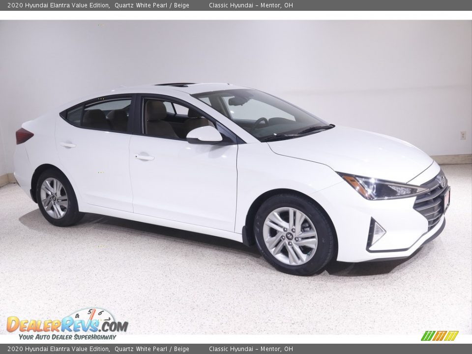 2020 Hyundai Elantra Value Edition Quartz White Pearl / Beige Photo #1