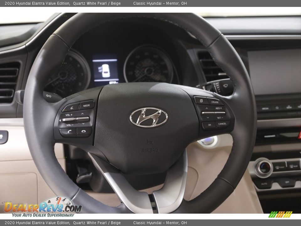 2020 Hyundai Elantra Value Edition Quartz White Pearl / Beige Photo #7