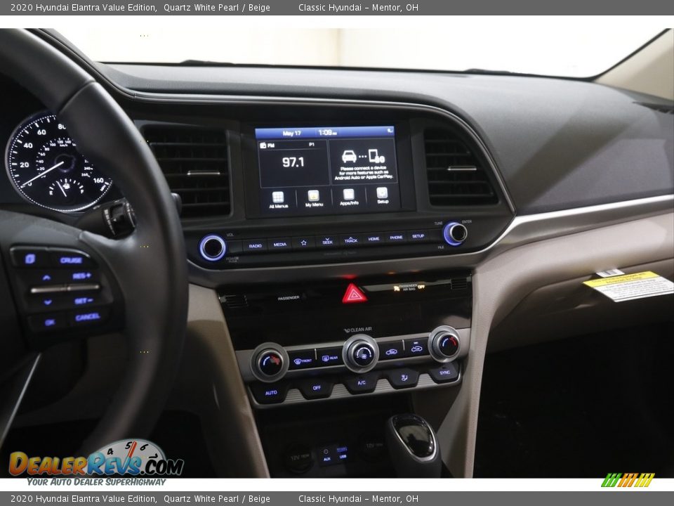 2020 Hyundai Elantra Value Edition Quartz White Pearl / Beige Photo #9
