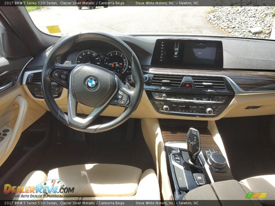 2017 BMW 5 Series 530i Sedan Glacier Silver Metallic / Canberra Beige Photo #17