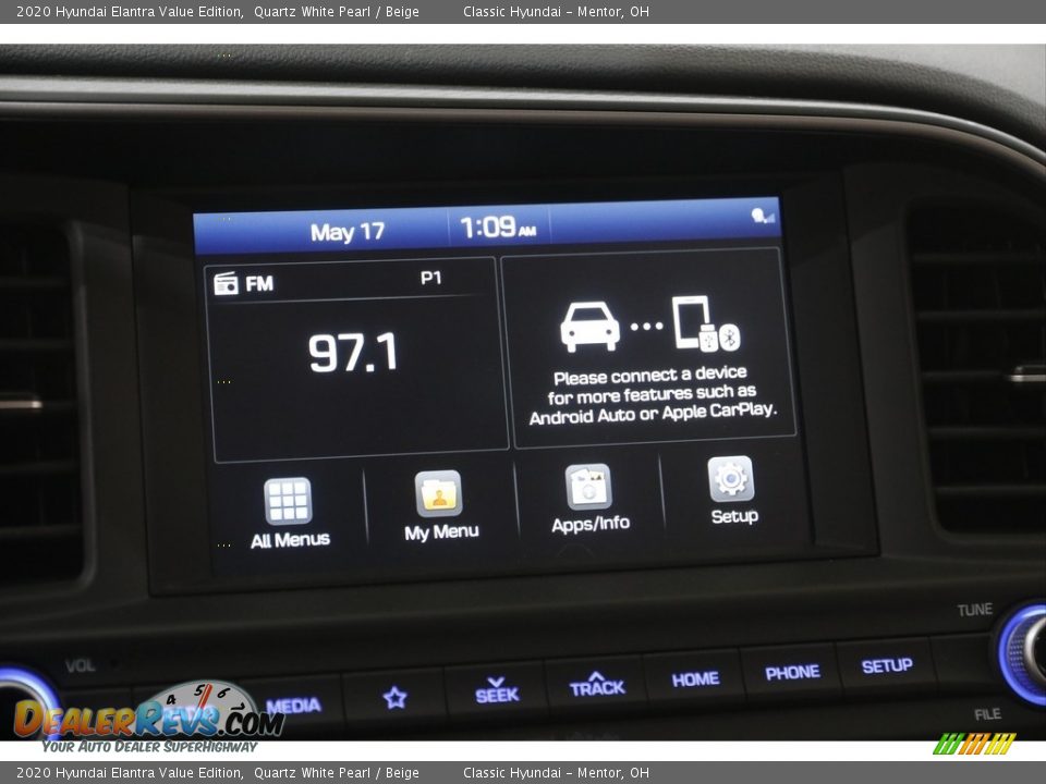 2020 Hyundai Elantra Value Edition Quartz White Pearl / Beige Photo #10