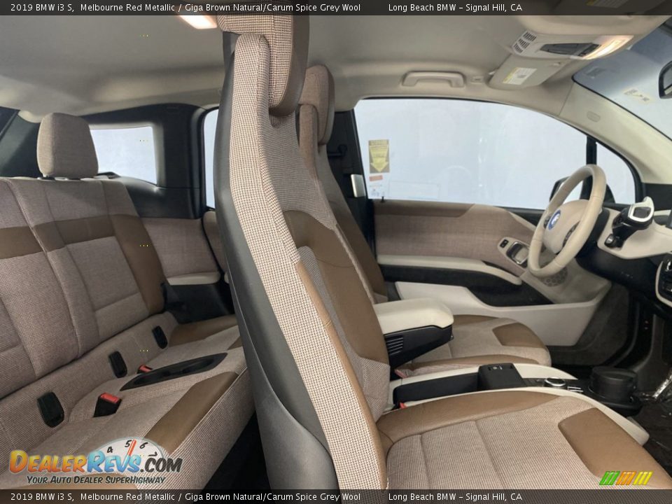 Giga Brown Natural/Carum Spice Grey Wool Interior - 2019 BMW i3 S Photo #34