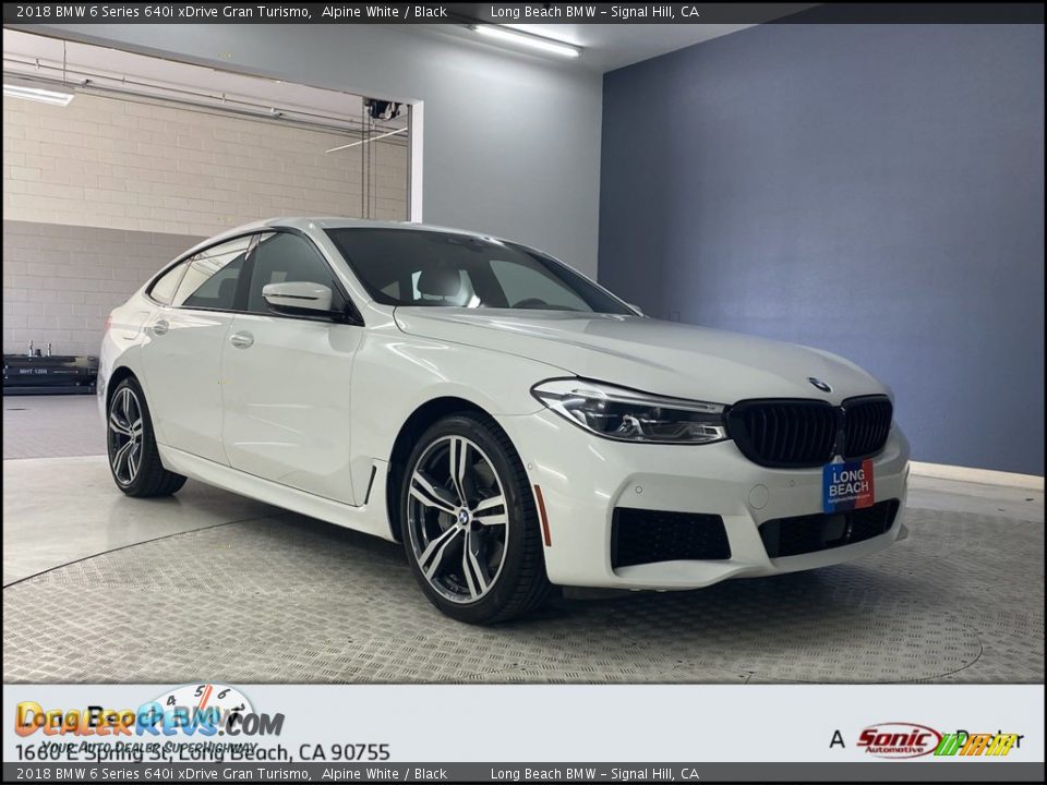 2018 BMW 6 Series 640i xDrive Gran Turismo Alpine White / Black Photo #1