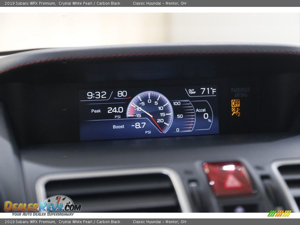 2019 Subaru WRX Premium Gauges Photo #10