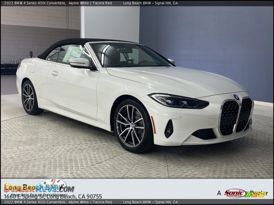 2022 BMW 4 Series 430i Convertible Alpine White / Tacora Red Photo #1