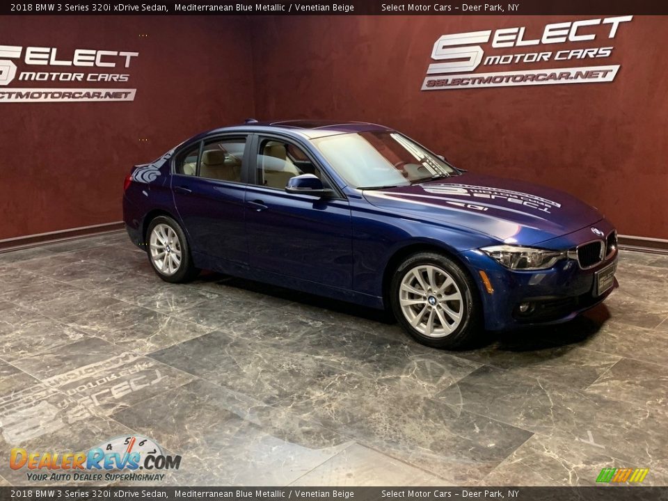 2018 BMW 3 Series 320i xDrive Sedan Mediterranean Blue Metallic / Venetian Beige Photo #3