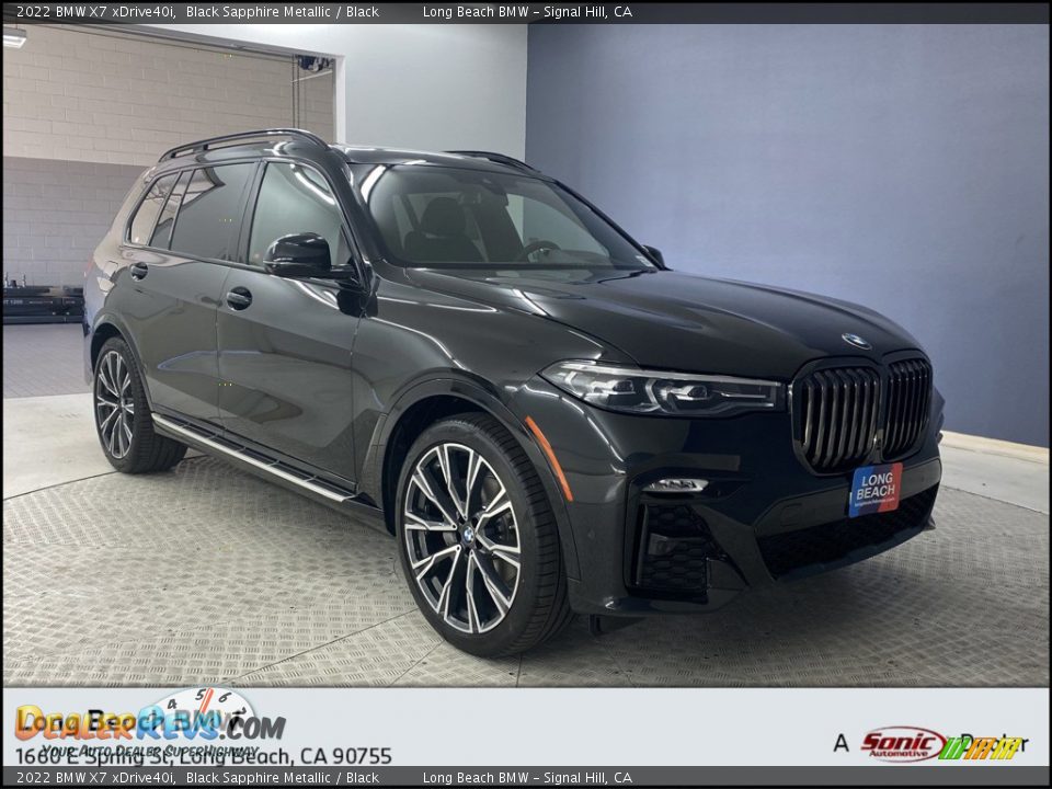 2022 BMW X7 xDrive40i Black Sapphire Metallic / Black Photo #1