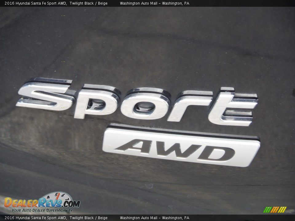 2016 Hyundai Santa Fe Sport AWD Twilight Black / Beige Photo #9
