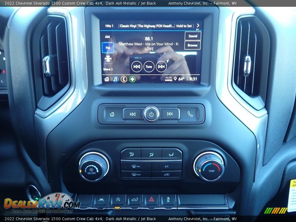 2022 Chevrolet Silverado 1500 Custom Crew Cab 4x4 Dark Ash Metallic / Jet Black Photo #19