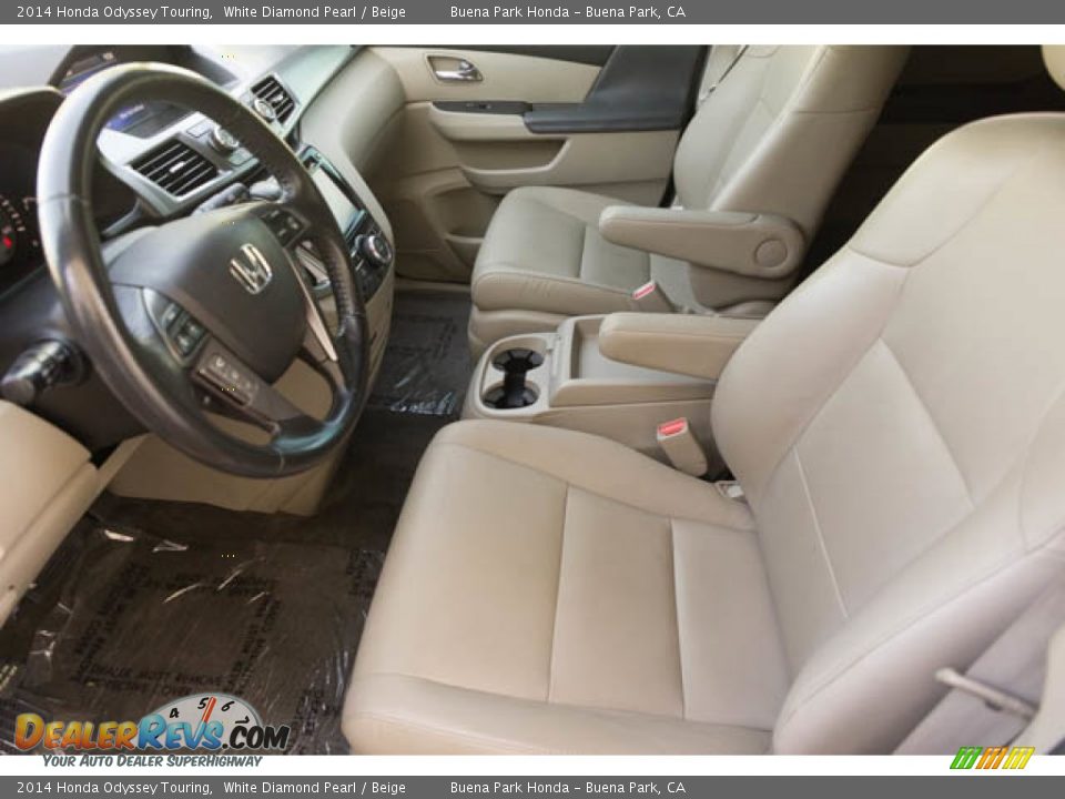 2014 Honda Odyssey Touring White Diamond Pearl / Beige Photo #3