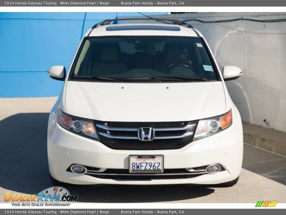 2014 Honda Odyssey Touring White Diamond Pearl / Beige Photo #7