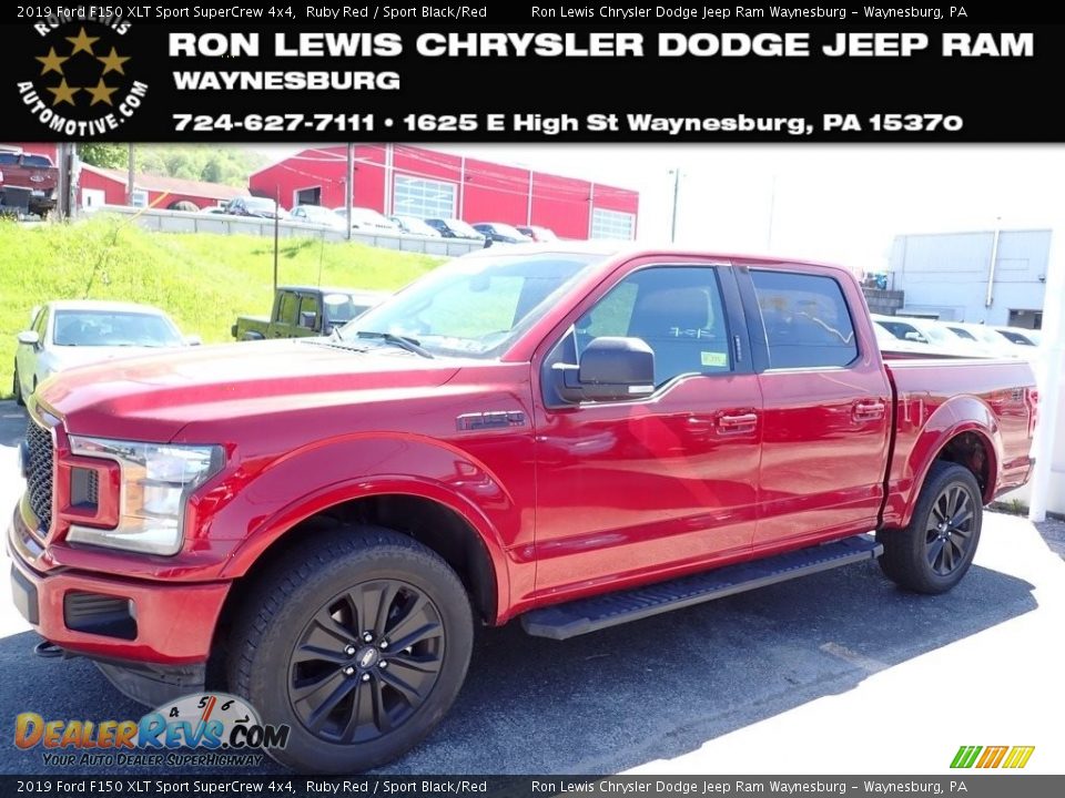 2019 Ford F150 XLT Sport SuperCrew 4x4 Ruby Red / Sport Black/Red Photo #1