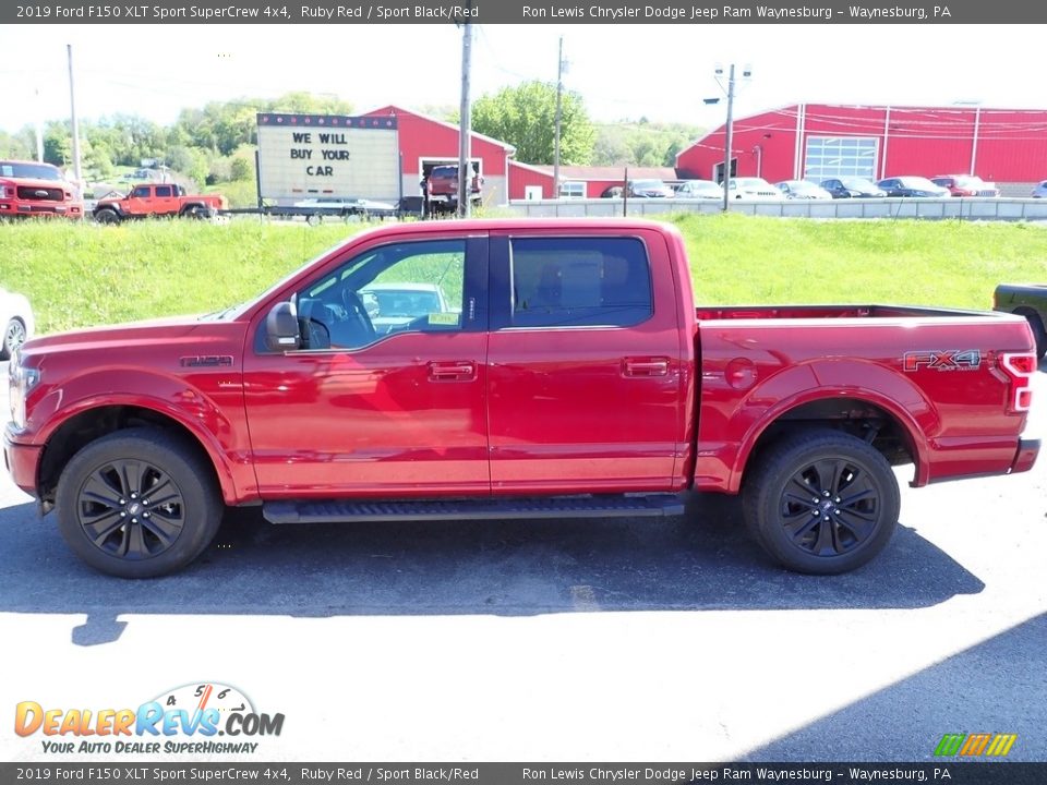 2019 Ford F150 XLT Sport SuperCrew 4x4 Ruby Red / Sport Black/Red Photo #2