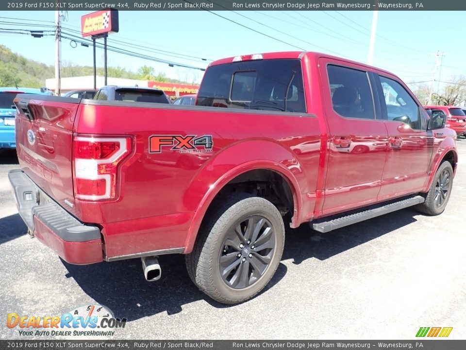 2019 Ford F150 XLT Sport SuperCrew 4x4 Ruby Red / Sport Black/Red Photo #5
