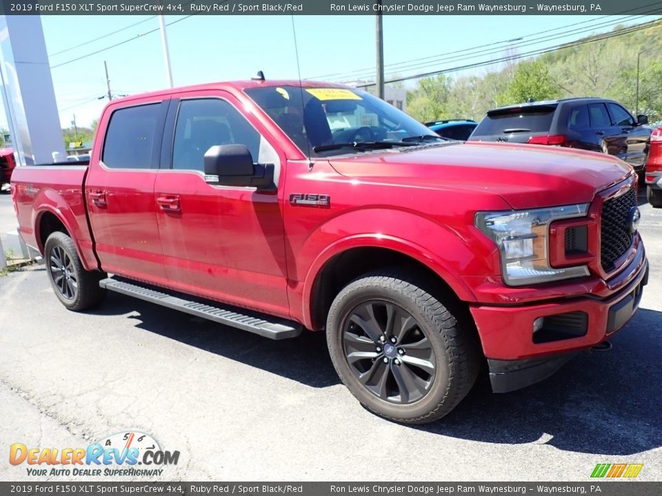 2019 Ford F150 XLT Sport SuperCrew 4x4 Ruby Red / Sport Black/Red Photo #7