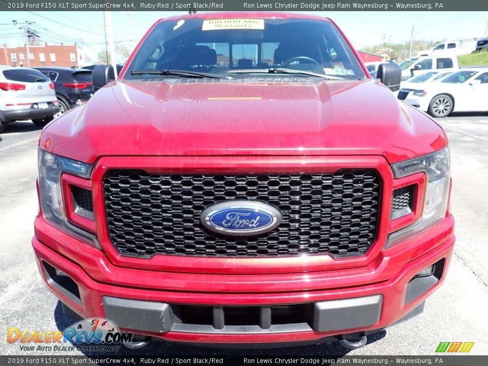 2019 Ford F150 XLT Sport SuperCrew 4x4 Ruby Red / Sport Black/Red Photo #8