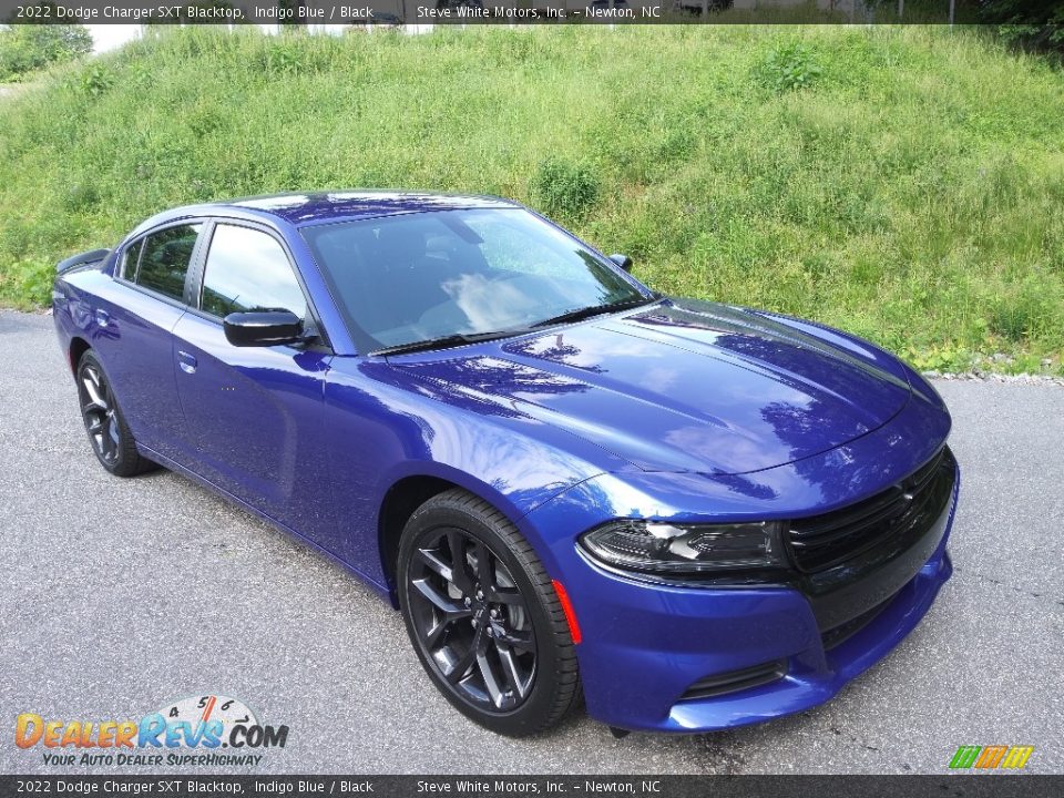 2022 Dodge Charger SXT Blacktop Indigo Blue / Black Photo #4