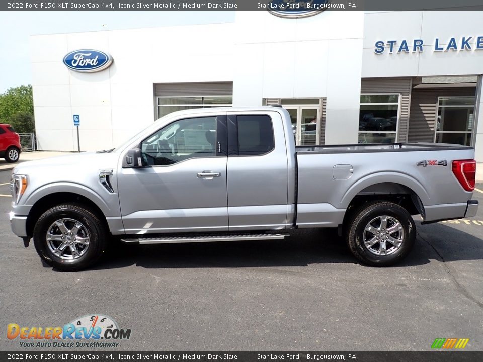 2022 Ford F150 XLT SuperCab 4x4 Iconic Silver Metallic / Medium Dark Slate Photo #2