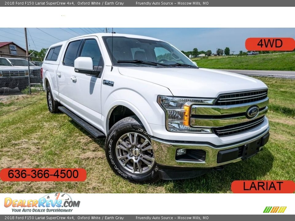 2018 Ford F150 Lariat SuperCrew 4x4 Oxford White / Earth Gray Photo #1