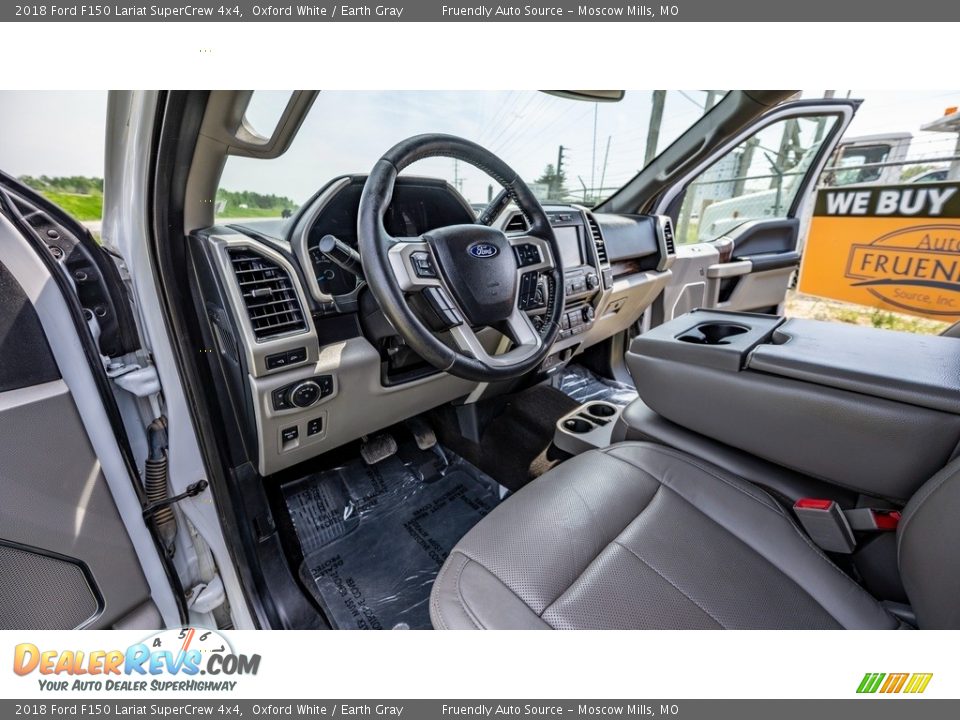 2018 Ford F150 Lariat SuperCrew 4x4 Oxford White / Earth Gray Photo #16