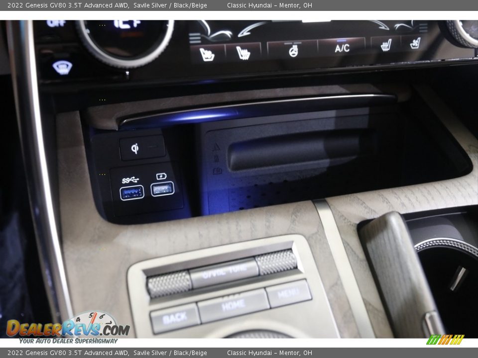 2022 Genesis GV80 3.5T Advanced AWD Savile Silver / Black/Beige Photo #17