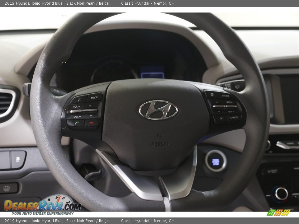 2019 Hyundai Ioniq Hybrid Blue Black Noir Pearl / Beige Photo #7