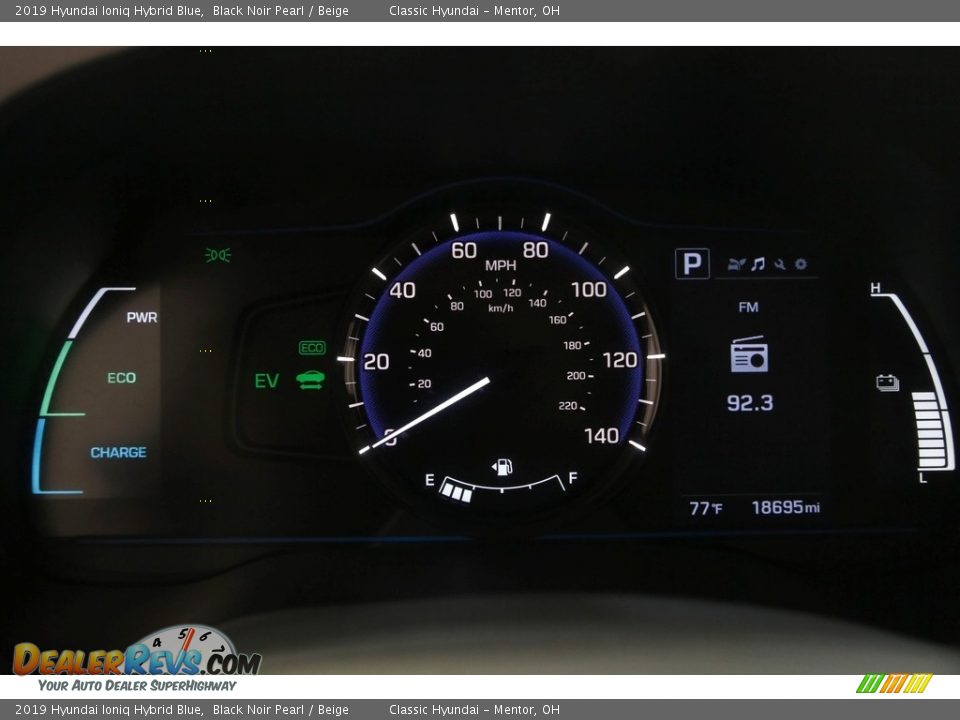 2019 Hyundai Ioniq Hybrid Blue Black Noir Pearl / Beige Photo #8