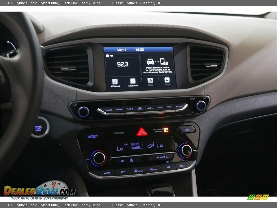 2019 Hyundai Ioniq Hybrid Blue Black Noir Pearl / Beige Photo #9