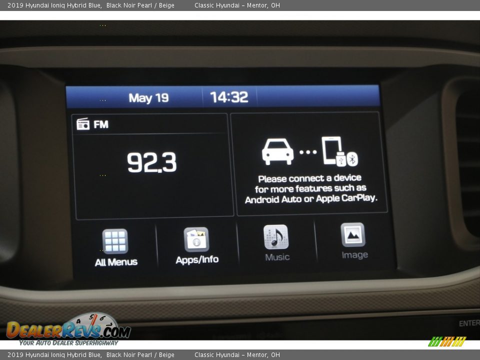 2019 Hyundai Ioniq Hybrid Blue Black Noir Pearl / Beige Photo #10