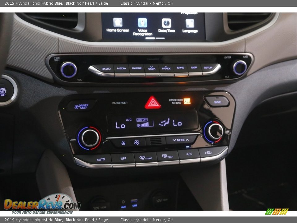 2019 Hyundai Ioniq Hybrid Blue Black Noir Pearl / Beige Photo #12