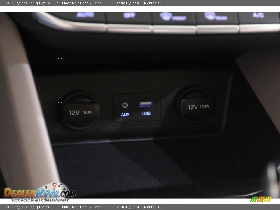 2019 Hyundai Ioniq Hybrid Blue Black Noir Pearl / Beige Photo #13