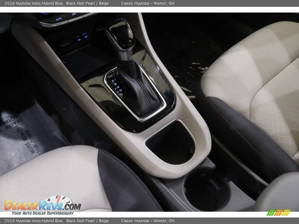 2019 Hyundai Ioniq Hybrid Blue Black Noir Pearl / Beige Photo #14