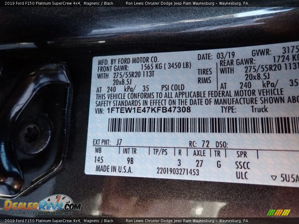 2019 Ford F150 Platinum SuperCrew 4x4 Magnetic / Black Photo #15