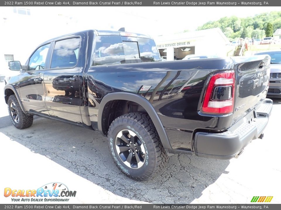 2022 Ram 1500 Rebel Crew Cab 4x4 Diamond Black Crystal Pearl / Black/Red Photo #3