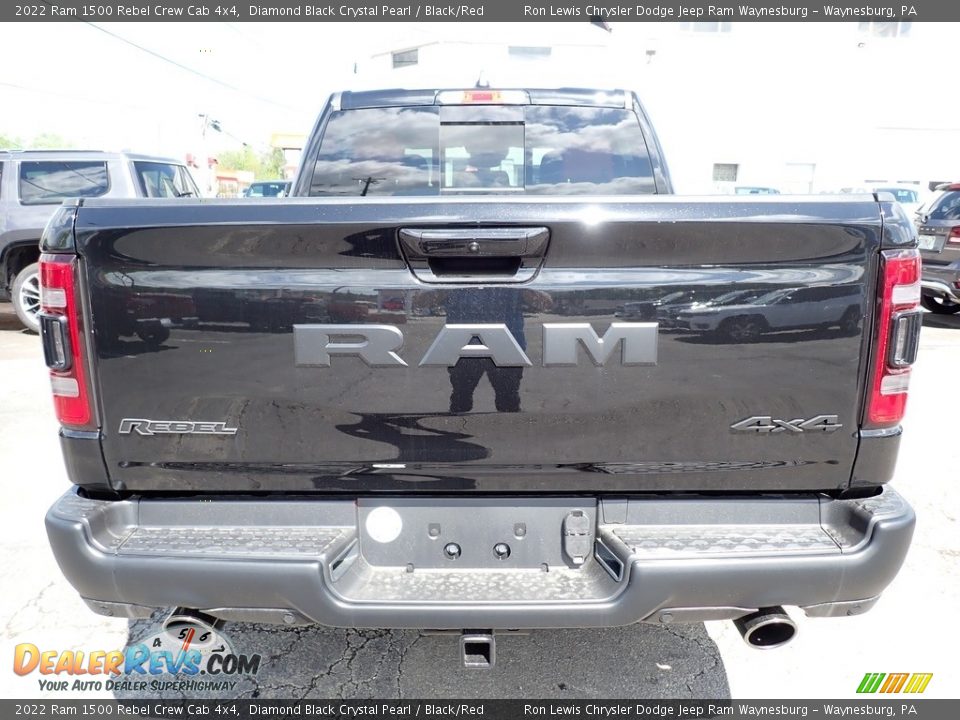 2022 Ram 1500 Rebel Crew Cab 4x4 Diamond Black Crystal Pearl / Black/Red Photo #4