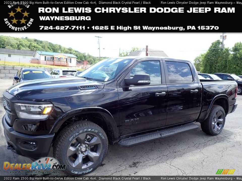 2022 Ram 1500 Big Horn Built-to-Serve Edition Crew Cab 4x4 Diamond Black Crystal Pearl / Black Photo #1