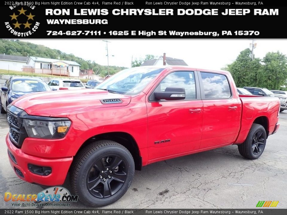 2022 Ram 1500 Big Horn Night Edition Crew Cab 4x4 Flame Red / Black Photo #1