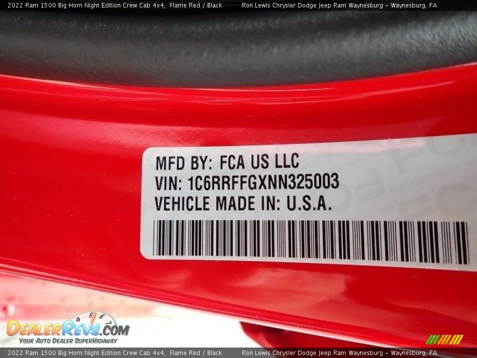 2022 Ram 1500 Big Horn Night Edition Crew Cab 4x4 Flame Red / Black Photo #15