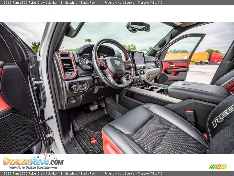 Black/Red Interior - 2019 Ram 1500 Rebel Crew Cab 4x4 Photo #9