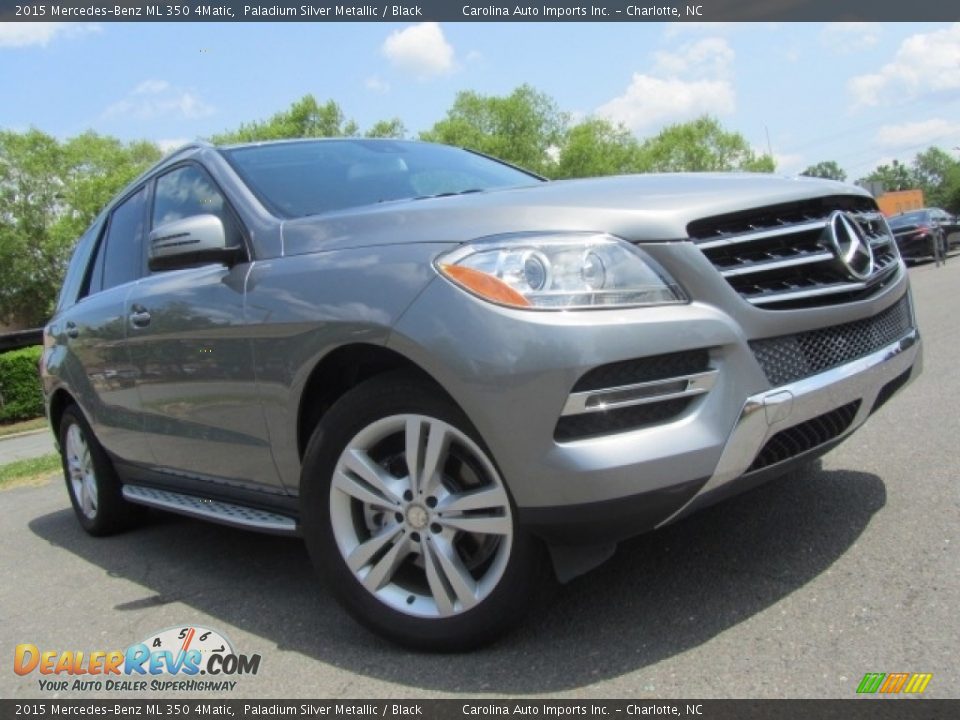 2015 Mercedes-Benz ML 350 4Matic Paladium Silver Metallic / Black Photo #2