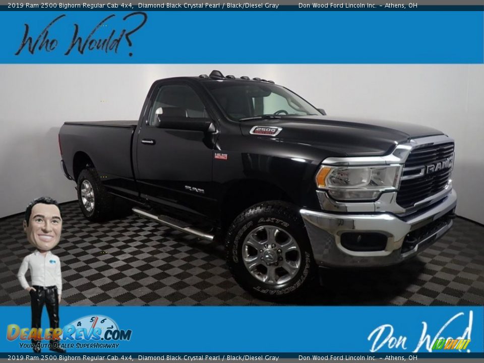 2019 Ram 2500 Bighorn Regular Cab 4x4 Diamond Black Crystal Pearl / Black/Diesel Gray Photo #1