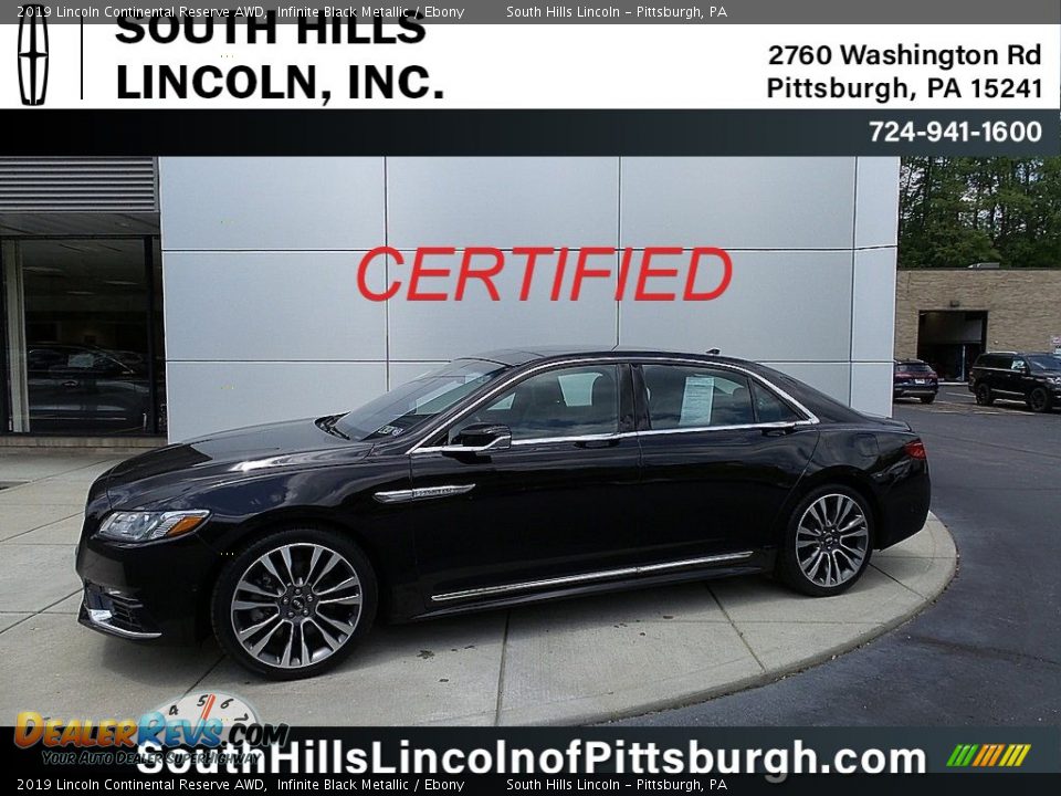 2019 Lincoln Continental Reserve AWD Infinite Black Metallic / Ebony Photo #1