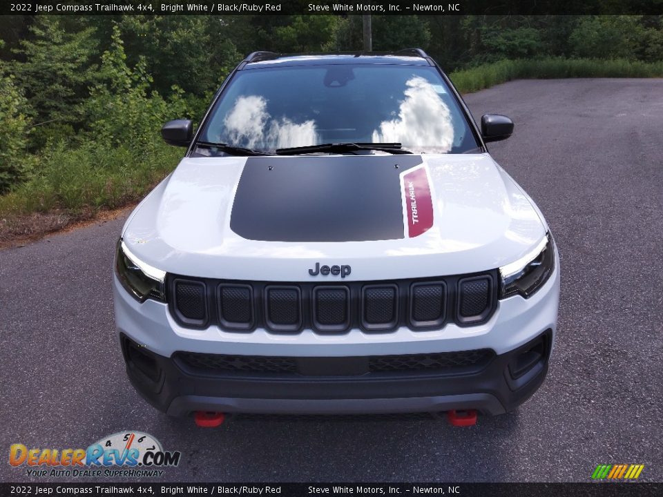 2022 Jeep Compass Trailhawk 4x4 Bright White / Black/Ruby Red Photo #3