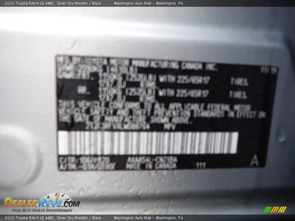 2020 Toyota RAV4 LE AWD Silver Sky Metallic / Black Photo #33
