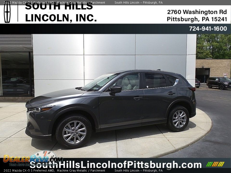 2022 Mazda CX-5 S Preferred AWD Machine Gray Metallic / Parchment Photo #1