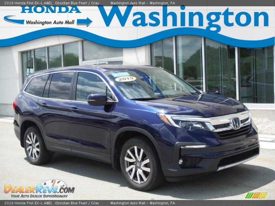 2019 Honda Pilot EX-L AWD Obsidian Blue Pearl / Gray Photo #1