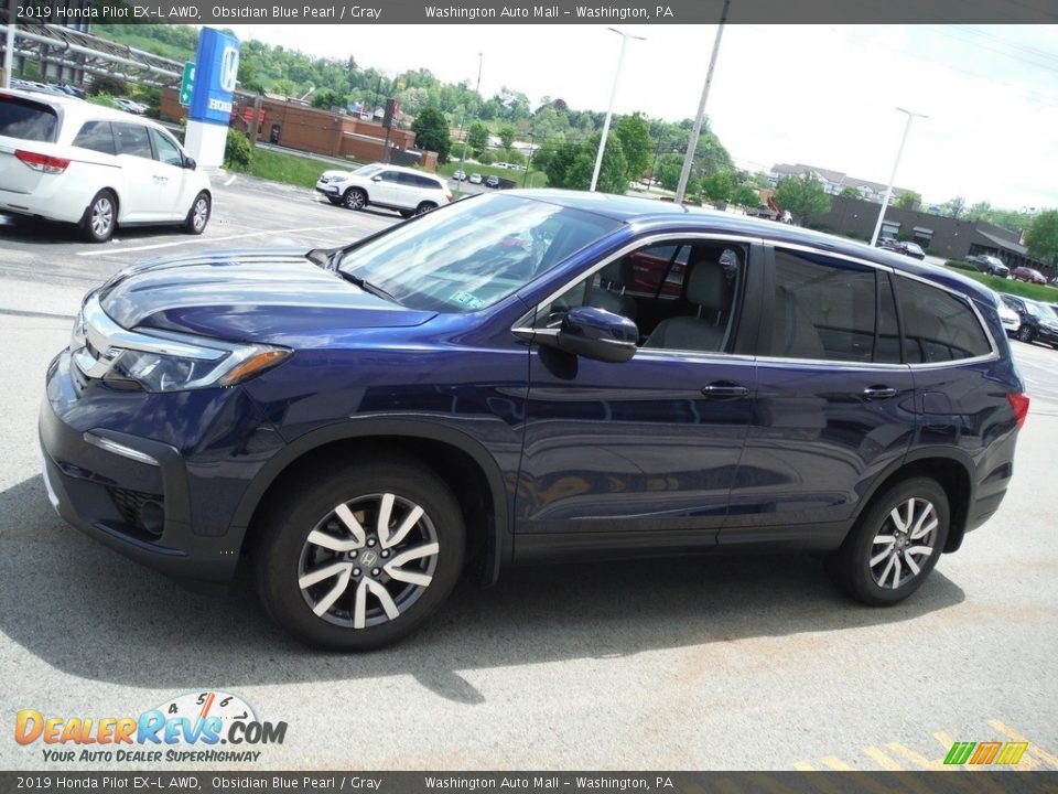 2019 Honda Pilot EX-L AWD Obsidian Blue Pearl / Gray Photo #7