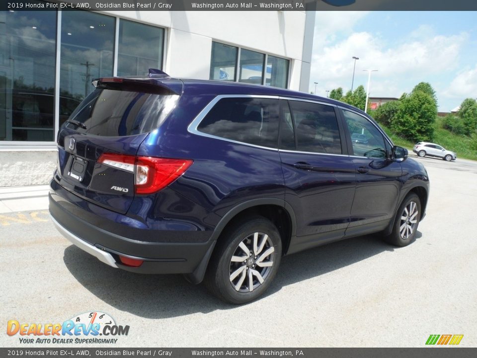 2019 Honda Pilot EX-L AWD Obsidian Blue Pearl / Gray Photo #8