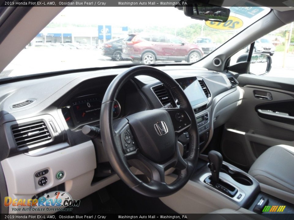 2019 Honda Pilot EX-L AWD Obsidian Blue Pearl / Gray Photo #13