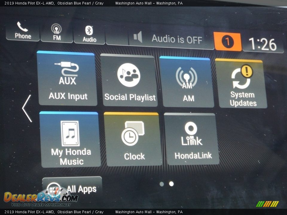 2019 Honda Pilot EX-L AWD Obsidian Blue Pearl / Gray Photo #22